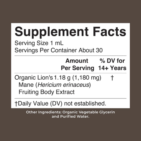 Organic Lion’s Mane Liquid Drops