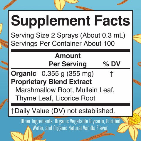 Organic Throat Spray (Vanilla)
