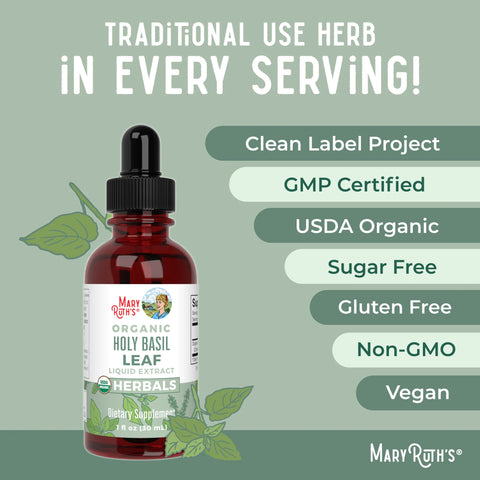 Organic Holy Basil Leaf Liquid Drops