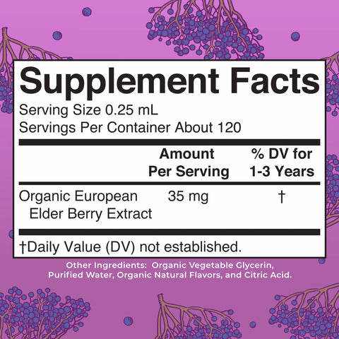 Organic Toddler Elderberry Liquid Drops