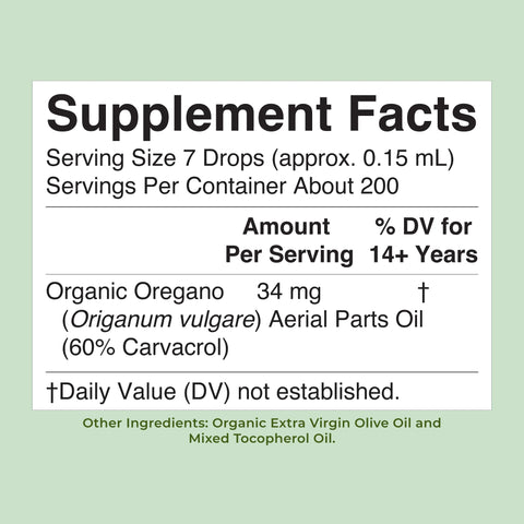 Organic Oil of Oregano Liquid Drops