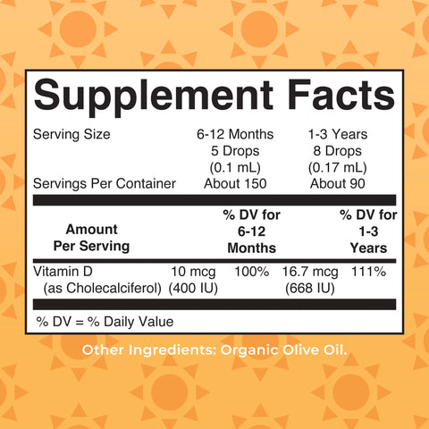 Infant & Toddler Vitamin D3 Organic Liquid Drops