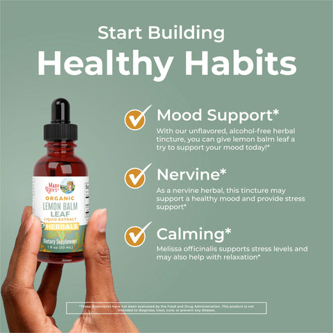 Organic Lemon Balm Leaf Liquid Drops