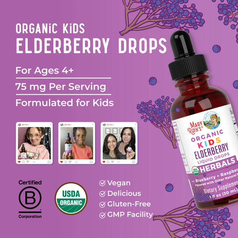 Organic Kids Elderberry Liquid Drops