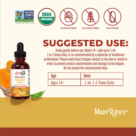 Organic Turmeric Gold Herbal Blend Liquid Drops