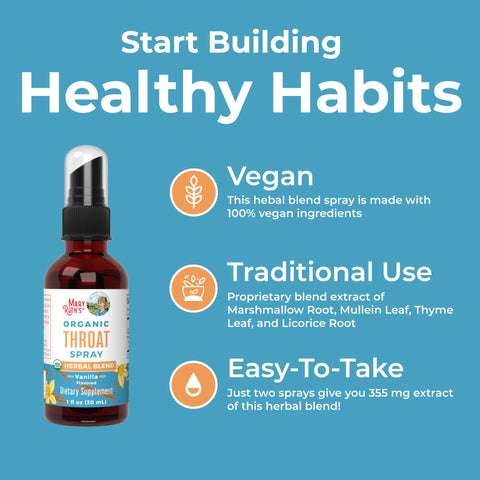 Organic Throat Spray (Vanilla)